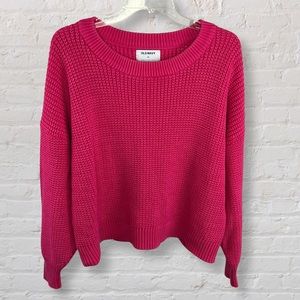 OLD NAVY - Oversized Hot Pink Knit Heavy Sweater - Size XL